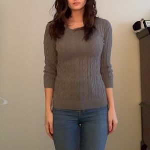 Gray Loft cable knit sweater
